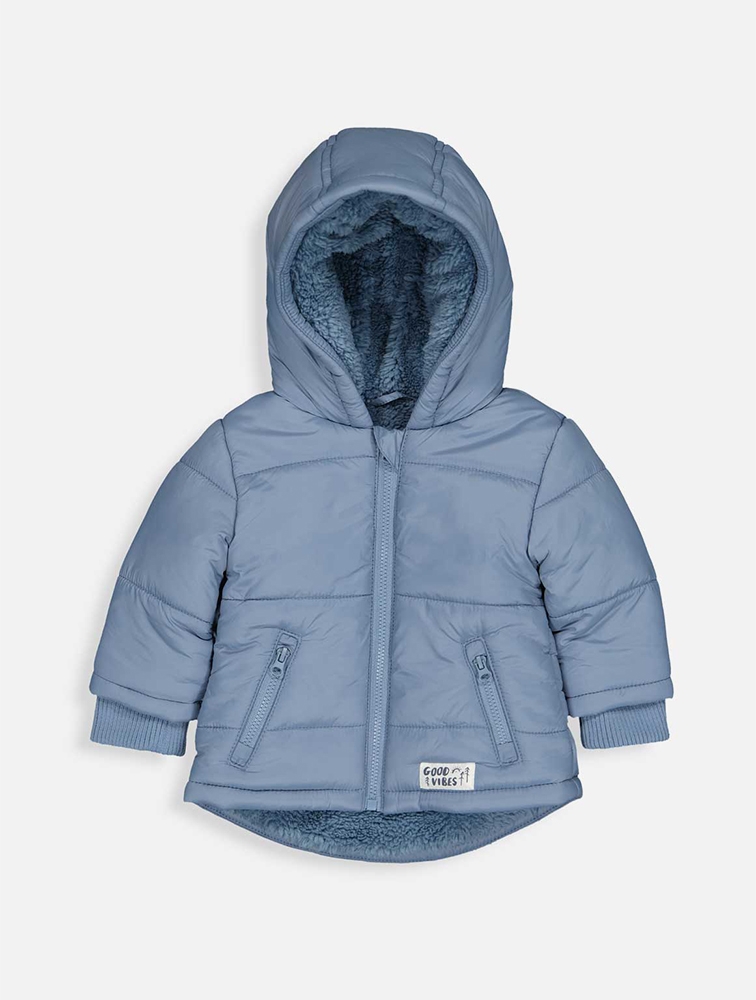 MyRunway Shop Woolworths Blue Plain Sherpa Puffer Jacket for